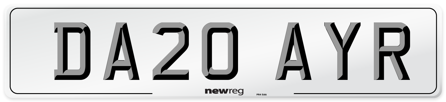 DA20 AYR Number Plate from New Reg